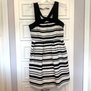 Black and white striped dress